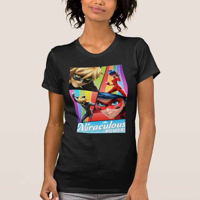 Ladybug & Cat Noir | Miraculous Power! T Shirt (Framsida)