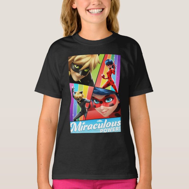 Ladybug & Cat Noir | Miraculous Power! T Shirt (Framsida)