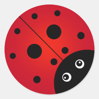 Ladybug Classic Round Sticker Runt Klistermärke