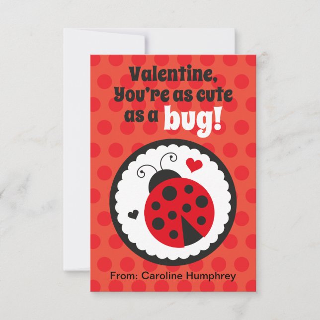 Ladybug Classroom Valentine Card-för barn Inbjudningar (Framsida)