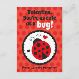 Ladybug Classroom Valentine Card-för barn Inbjudningar
