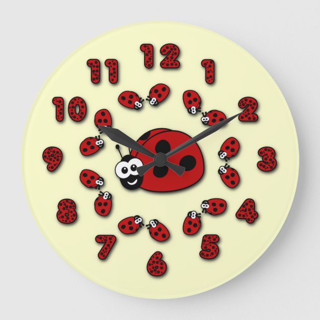 Ladybug Clock Stor Klocka (Framsida)