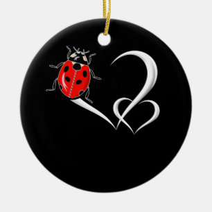 Ladybug Collating Beetles Kryp Heart Ladybird Julgransprydnad Keramik