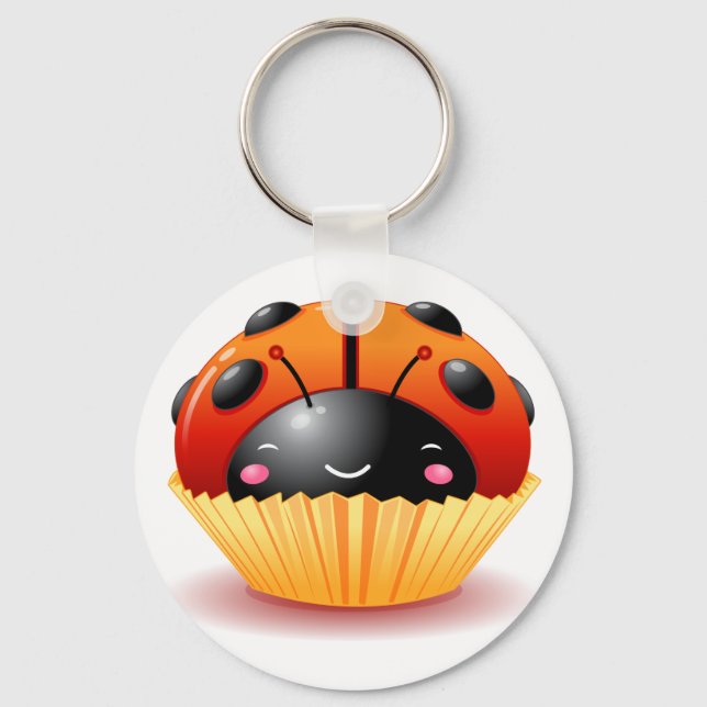 Ladybug Cupkaka Keychain Nyckelring (Framsida)