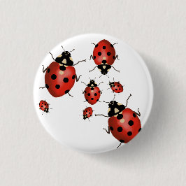 Ladybug Cute Hand Drawn Red and Black Knapp