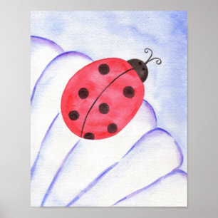 Ladybug Daisy Art Poster Skriv ut