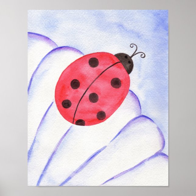 Ladybug Daisy Art Poster Skriv ut (Framsidan)