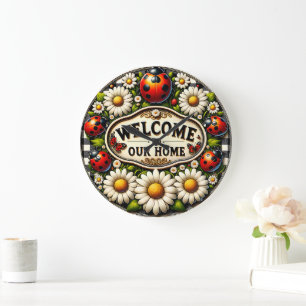 Ladybug Daisy Welcome Home Wall Stor Klocka