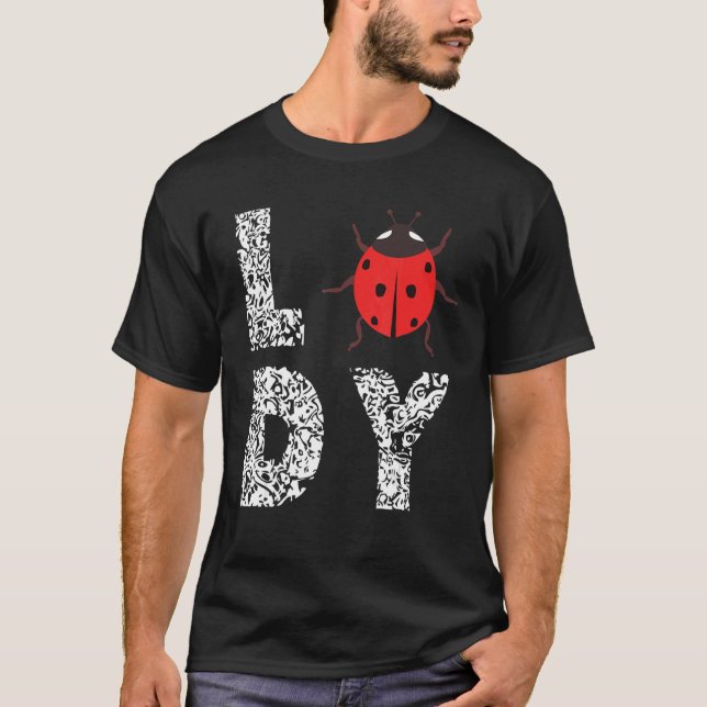 Ladybug Dam Leopard Ladybug Cute Ladybug Insekt T Shirt (Framsida)