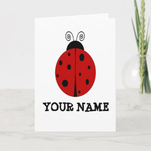 LADYBUG-design anpassad med ANY NAMN Kort