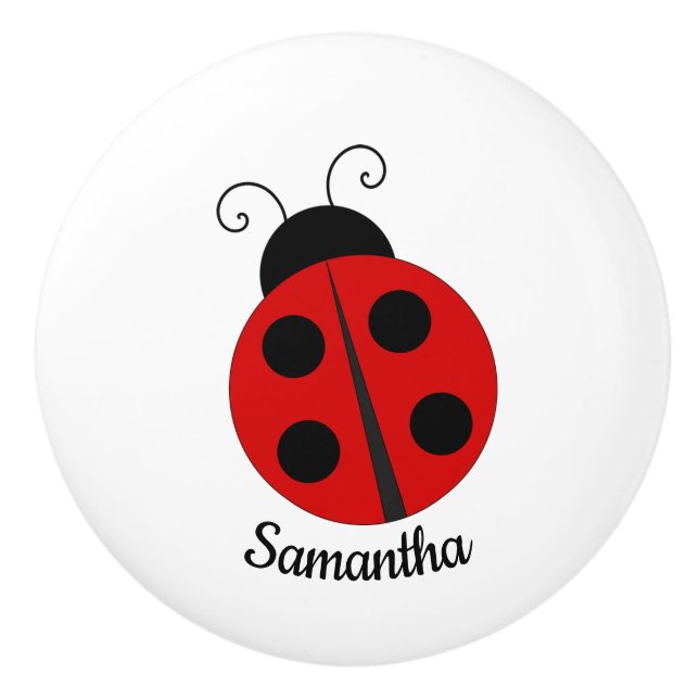 Ladybug Design Ceramic Knob Knopp (Framsidan)