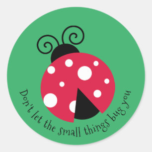 Ladybug Design Classic Round Sticker Runt Klistermärke