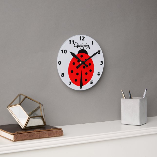 Ladybug Design Personalised Rund Klocka (Kontor)