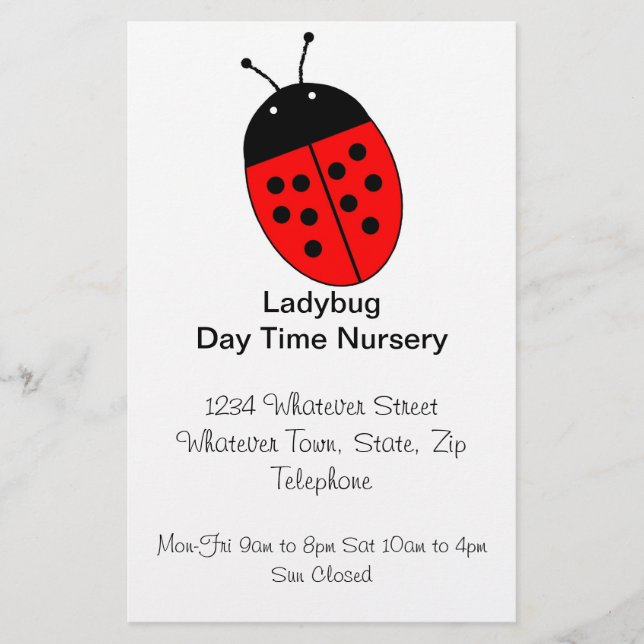 Ladybug Design Personlig Flygblad (Framsidan)