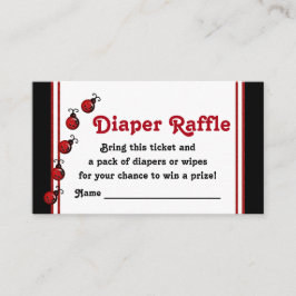 Ladybug Diaper Raffle Biljett Tilläggskort