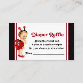 Ladybug Diaper Raffle Biljett Tilläggskort