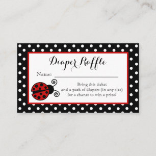Ladybug Diaper Raffle Biljett Tilläggskort