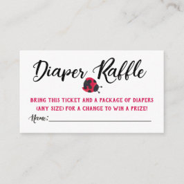 Ladybug Diaper Raffle Biljett Tilläggskort