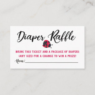 Ladybug Diaper Raffle Biljett Tilläggskort