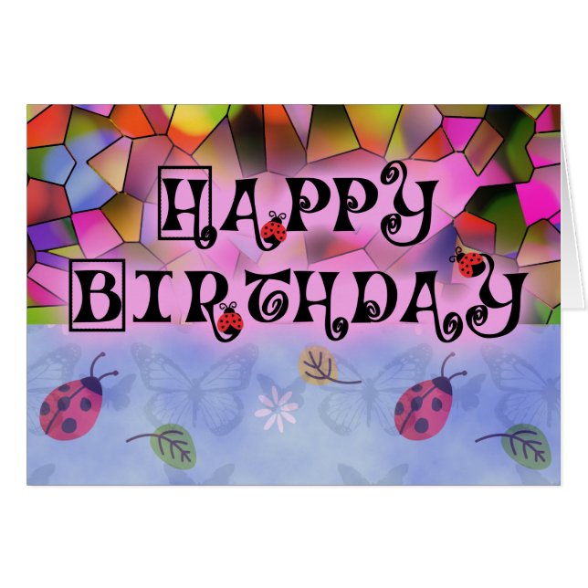 Ladybug dot beetle Office Anpassningsbar Destiny D Hälsningskort (Framsidan Horizontal)