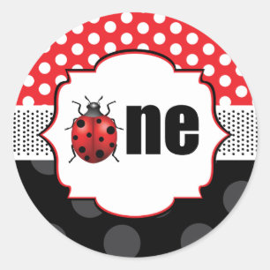 Ladybug en Birthday Runt Klistermärke