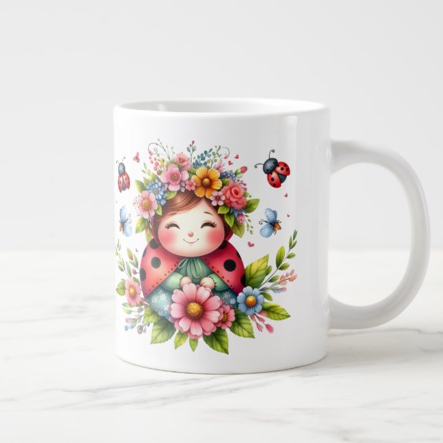 Ladybug - Extra-storkat kaffe mugg Jumbo Mugg (Höger)