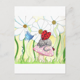 Ladybug Fairy Cat Vykort