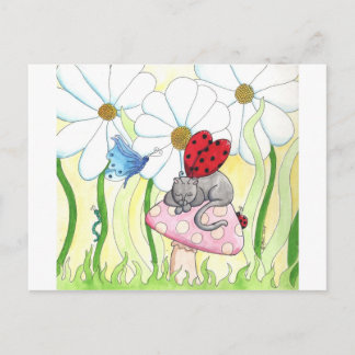 Ladybug Fairy Katt Vykort