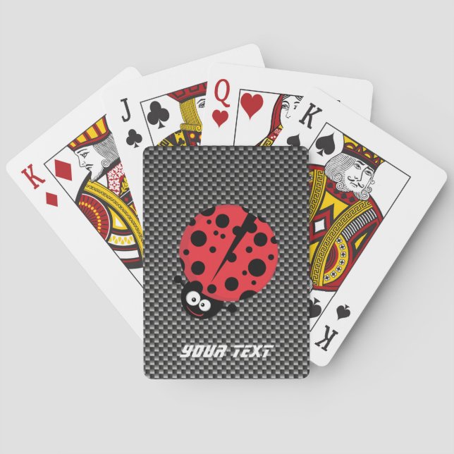 Ladybug; Faux Carbon Fiber Casinokort (Baksidan)