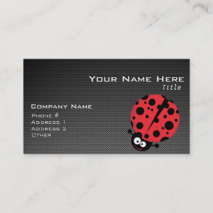 Ladybug; Faux Carbon Fiber Visitkort
