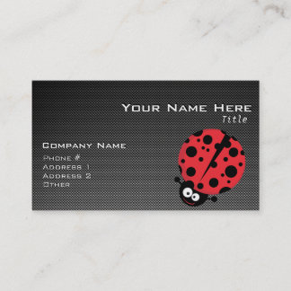 Ladybug; Faux Carbon Fiber Visitkort