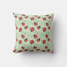 Ladybug Flower Pattern Kudde