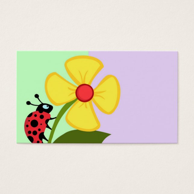 Ladybug Flower Visitkort (Framsidan)