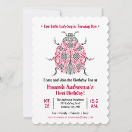 Ladybug-Födelsedagsfest ・ Elegant & Cute Inbjudningar