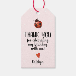 Ladybug Födelsedagsfest Favor Gift-Märkre Presentetikett