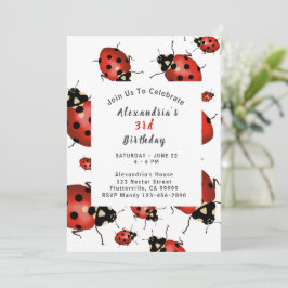 Ladybug Födelsedagsfest Inbjudningar