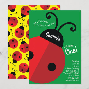 Ladybug Födelsedagsfest Inbjudningar