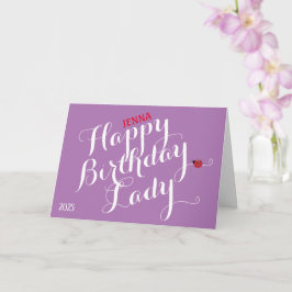 Ladybug Folded Birthday Card (Lila) Kort