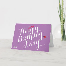 Ladybug Folded Birthday Card (Lila) Kort