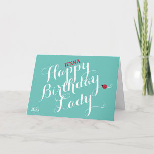 Ladybug Folded Birthday Card (turkos) Kort