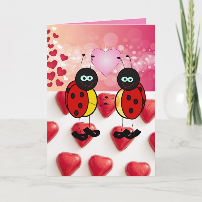Ladybug för hälsningskort på Alla hjärtans dag Helgkort (Framsida)