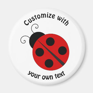 Ladybug för Tecknaden anpassningsbar Text Magnet