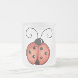 Ladybug Frostad Glasmugg