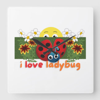 Ladybug Fyrkantig Klocka