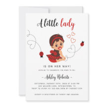Ladybug Girl Baby Shower-inbjudan
