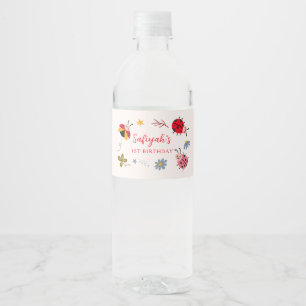 Ladybug Girl Födelsedagsfest Vattenflaskor Etikett