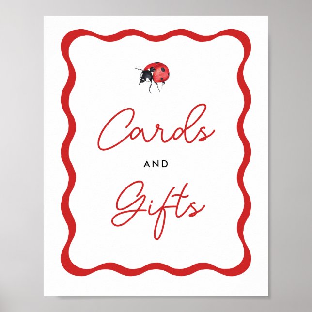 Ladybug Girl Födelsedagskort och Gifts Sign Poster (Framsidan)