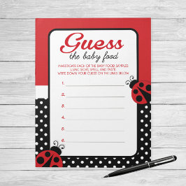 Ladybug gissar Baby Food Game Responspaket Pack Anteckningsblock