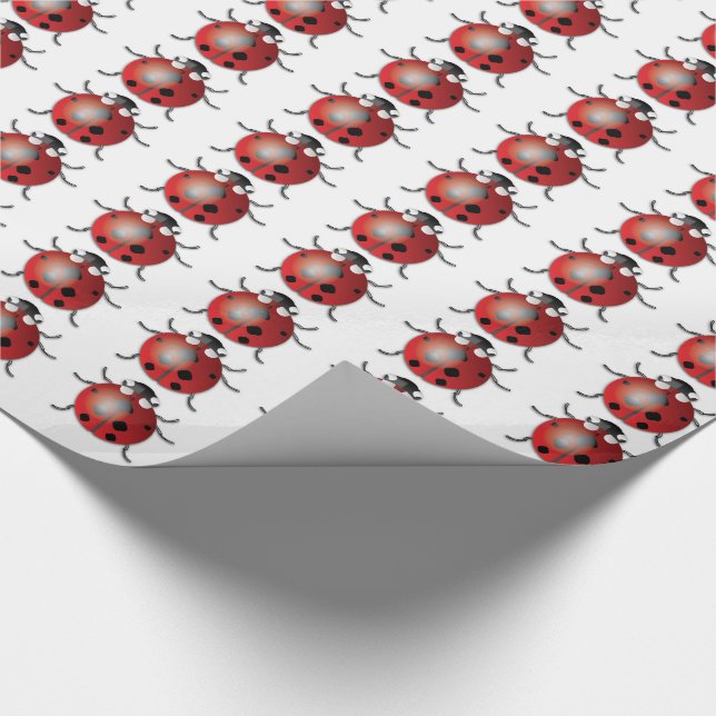Ladybug - Glossy Wrapping Papper, 30 x 15' Presentpapper (Hörn)
