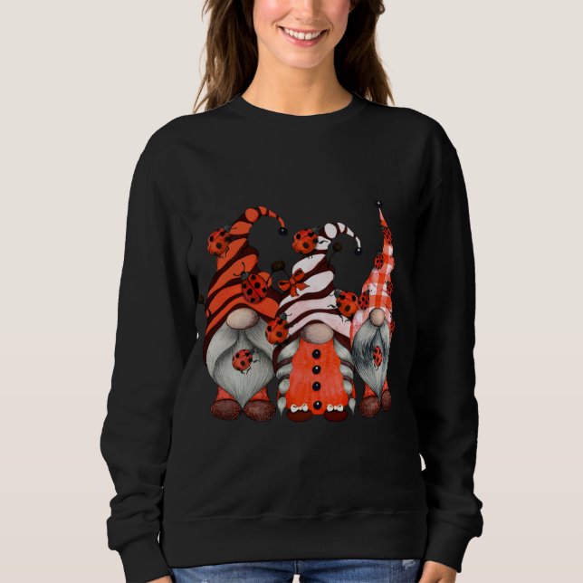 Ladybug Gnomes Tomte Scandinavian Three Garden Gno T Shirt (Framsida)